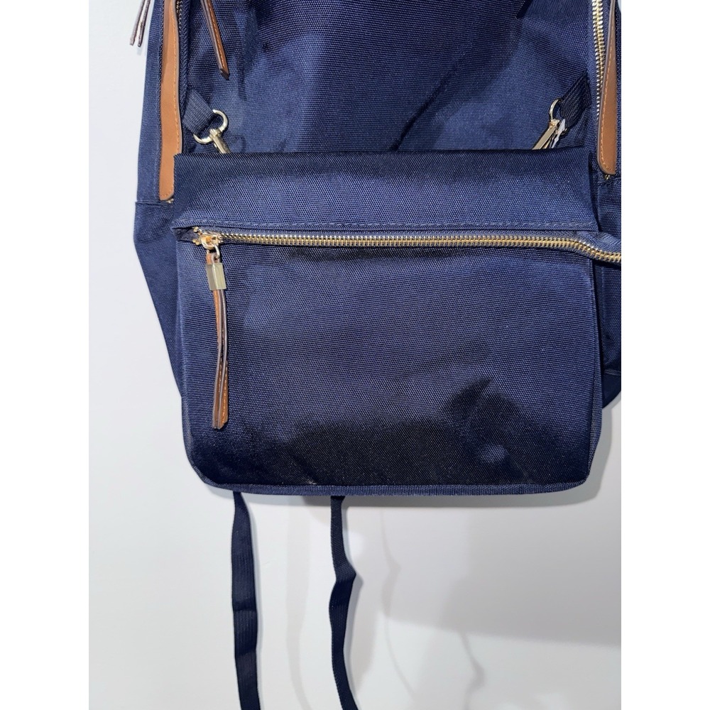 TOMMY BAHAMA Travel Laptop Backpack Crossbody Bag Navy Faux Leather Trim‎ H - Picture 3 of 8